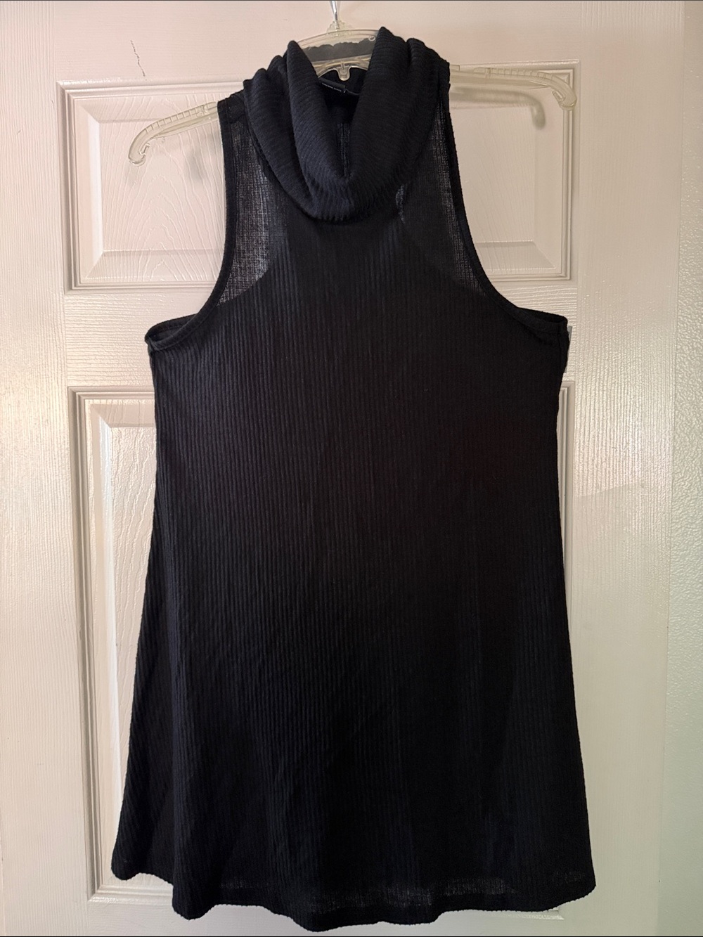 Sleeveless Black Cowl Neck Mini Dress